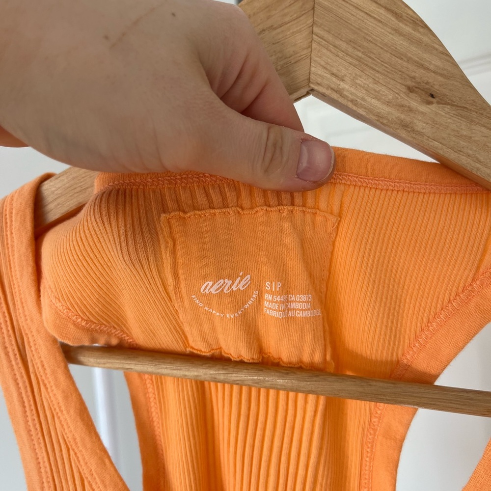 Orange Ribbed Tank Top - Picture 3 of 4